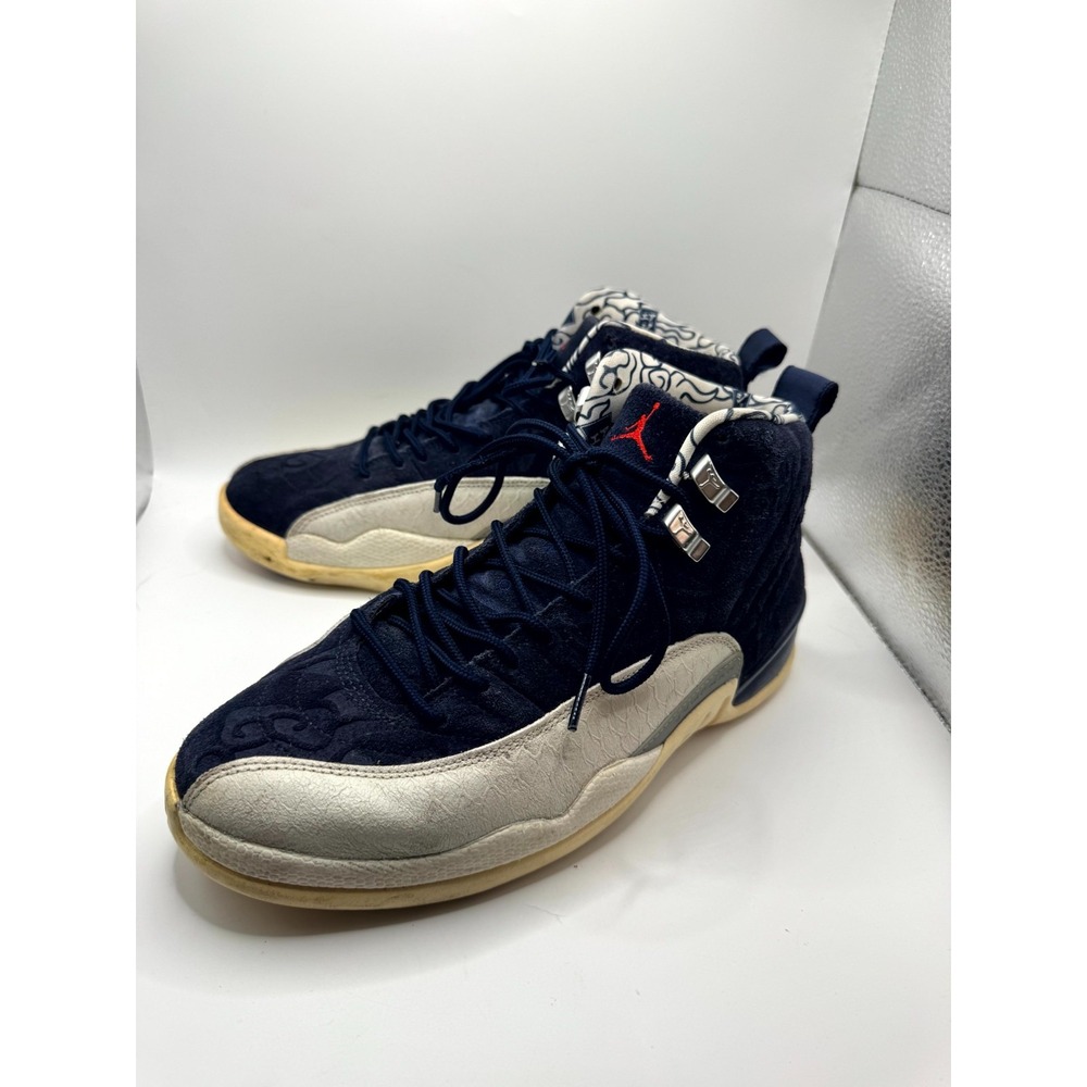 Air Jordan 12 Retro BV8016-445 Mens 8.5 International Flight Navy Blue Sneaker